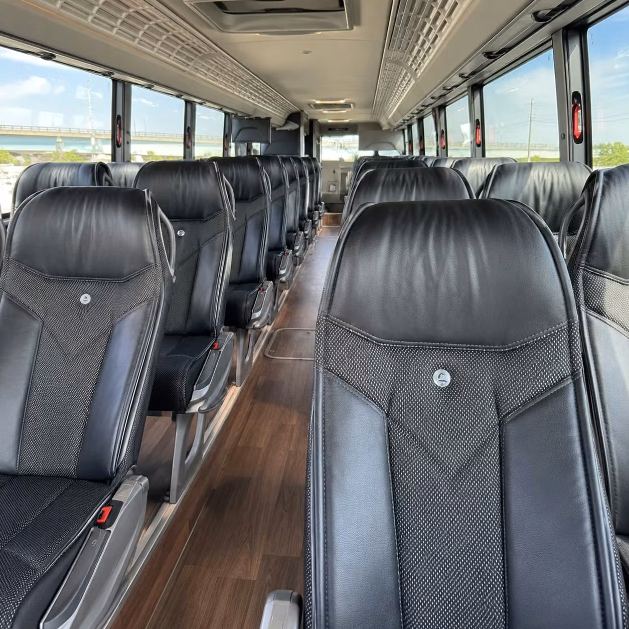 56 passenger charter bus interior